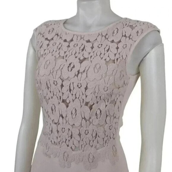 Marc Cain Lace Bodice Dress  Blush Pink Floral US Size 4 - Picture 5 of 15